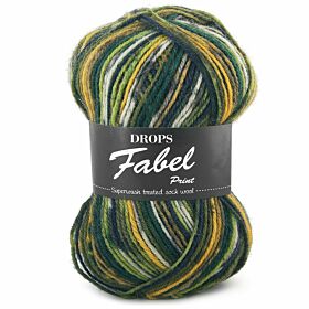 DROPS Fabel Print 542 green