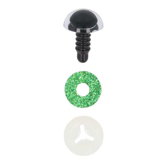 Opry Glitter animal eyes two-toned 18mm, green