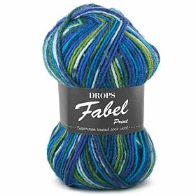 DROPS Fabel Print 677 green/turquoise