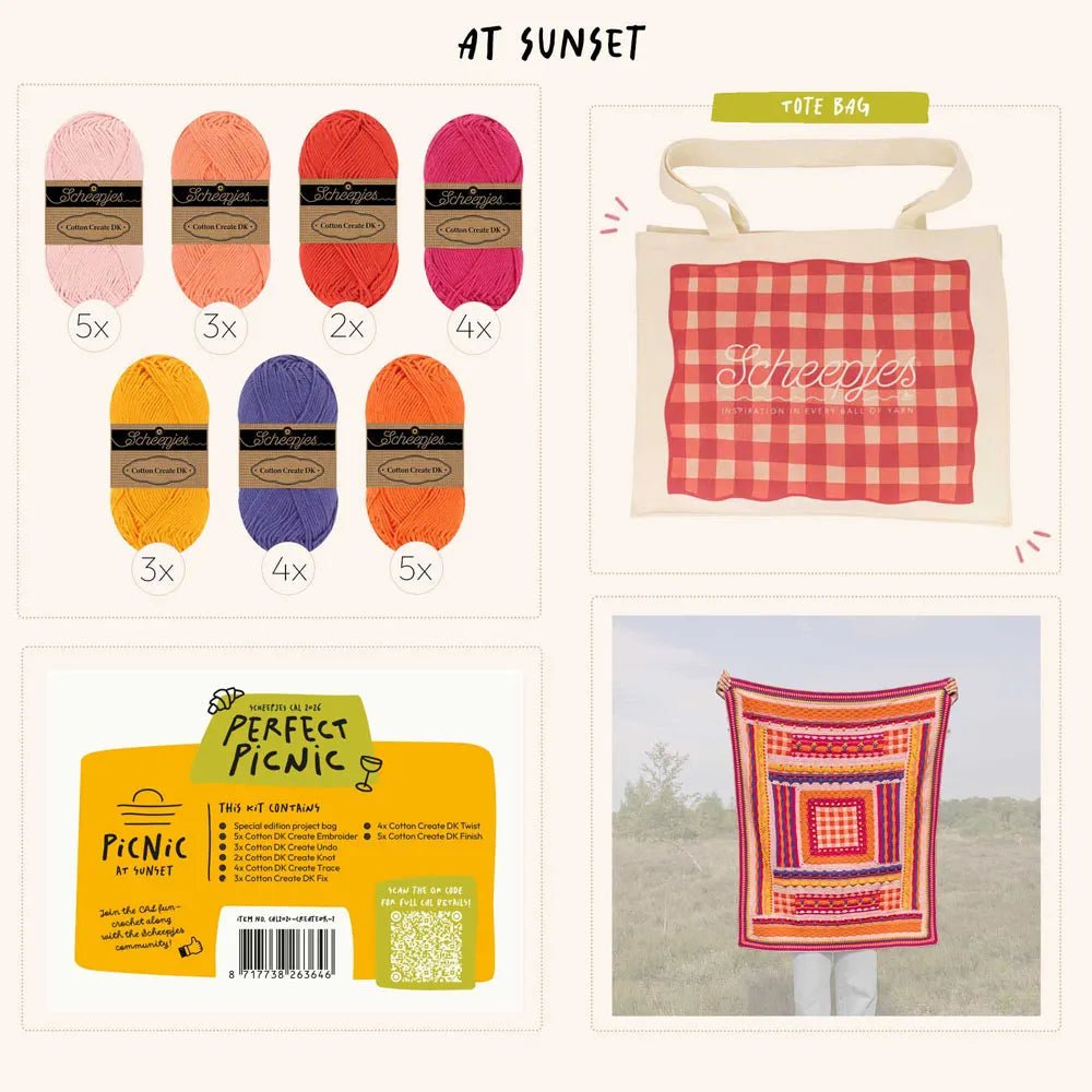 Scheepjes CAL 2026 kit Cotton Create DK - Sunset