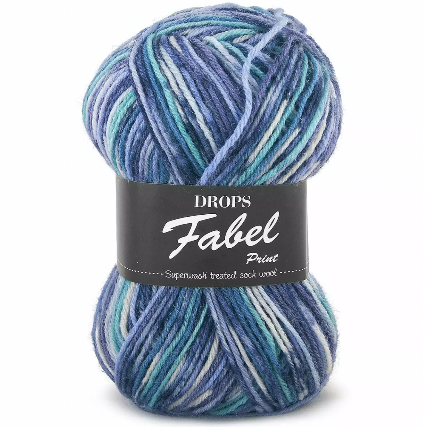 DROPS Fabel Print 522 turquoise/blue