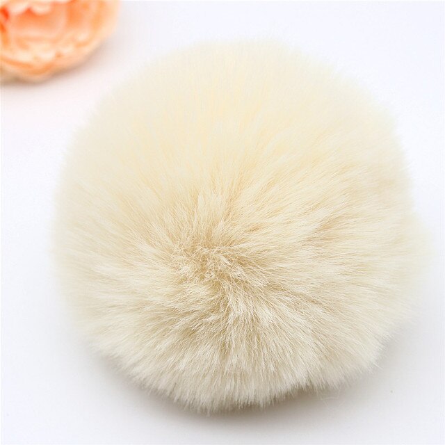 Rabbit Fur Pompom 100% Natural (beige)