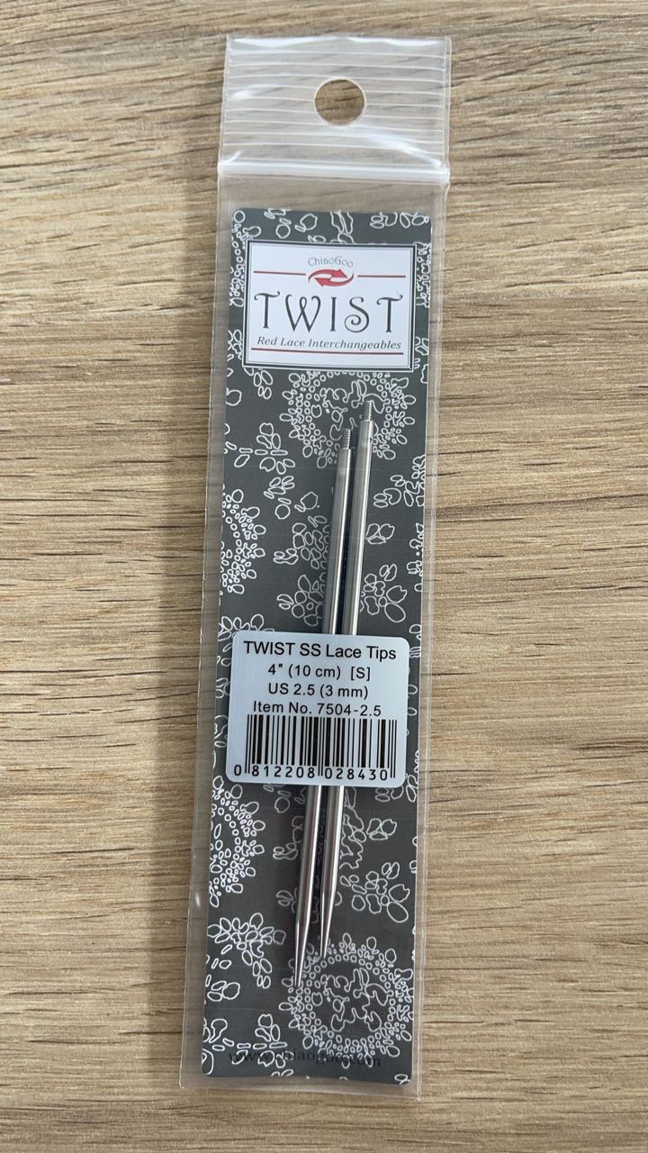 ChiaoGoo Twist SS Lace Tips 4 inch (10 cm) length various sizes