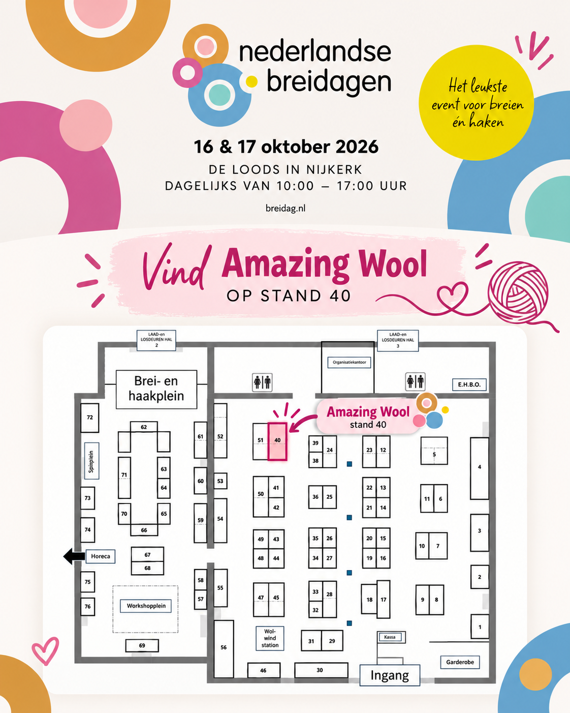 AmazingWool at Nederlandse Breidagen 2026 - Visit us at stand 40!