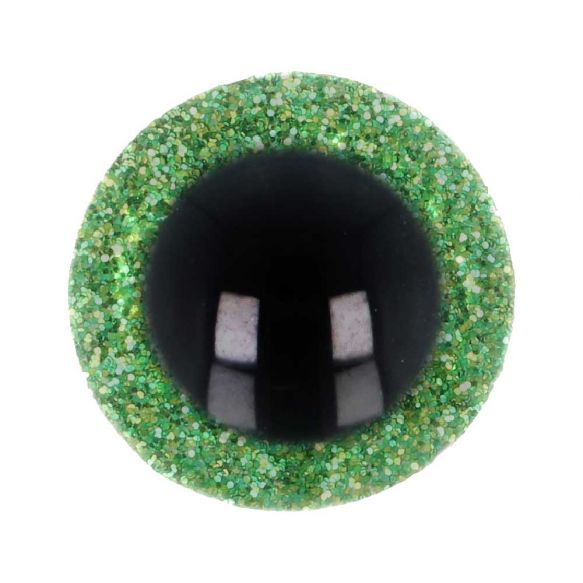 <tc>Opry Glitter dierenogen tweekleurig 18mm, groen</tc>
