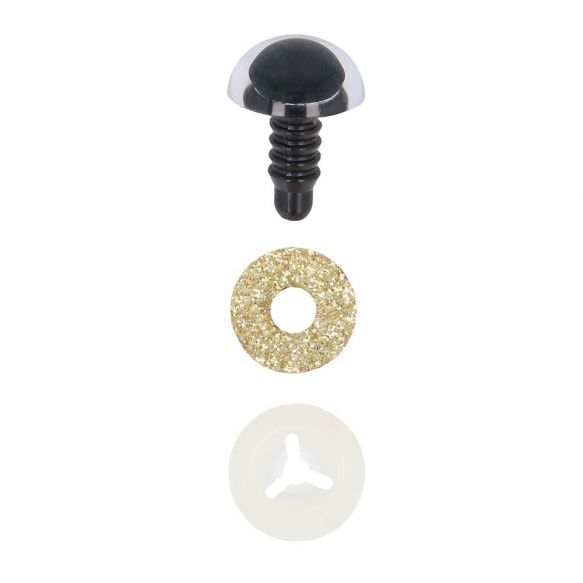 Opry Glitter animal eyes two-toned 18mm, gold