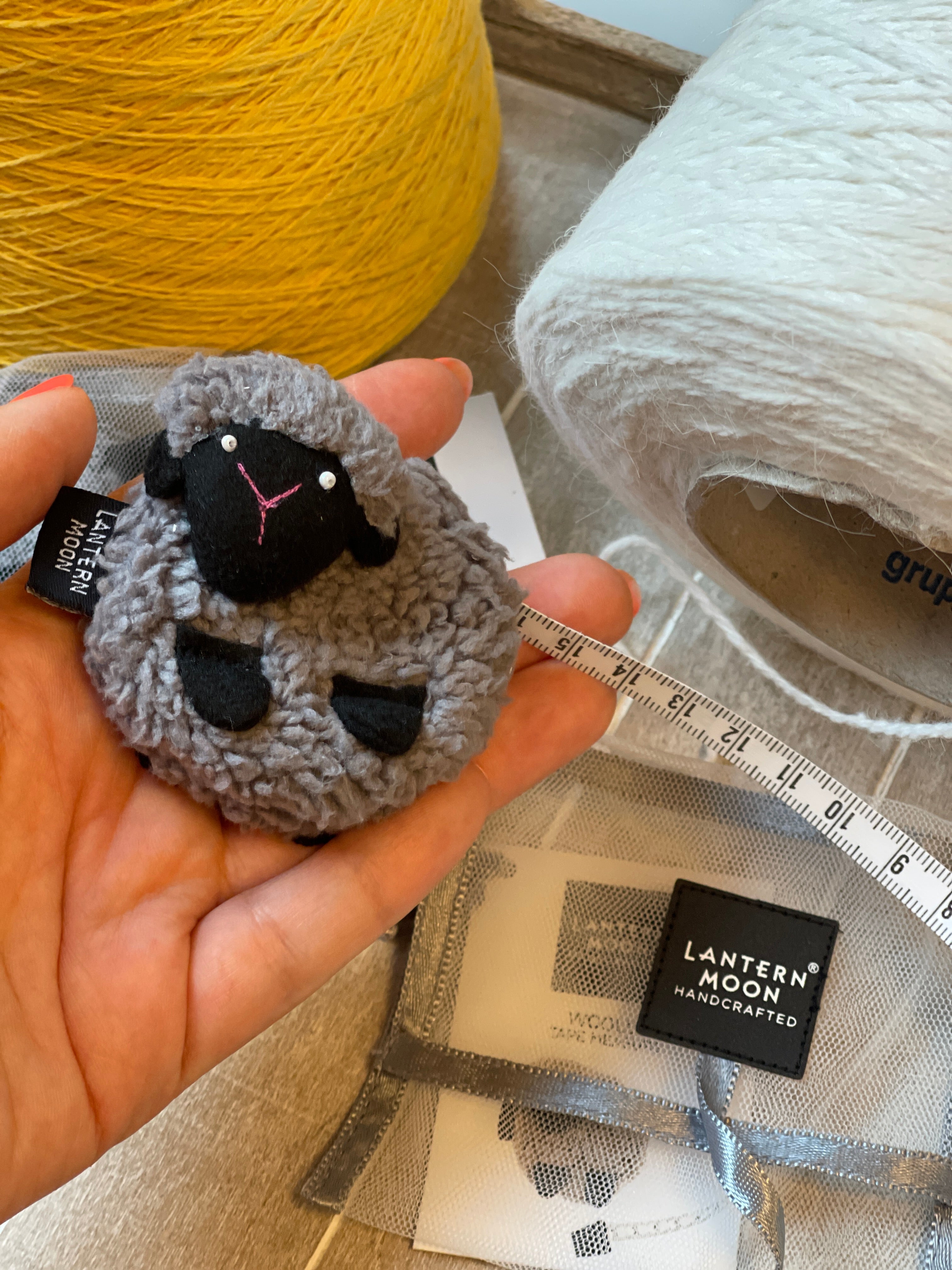 Lantern Moon tape measure wooly sheep