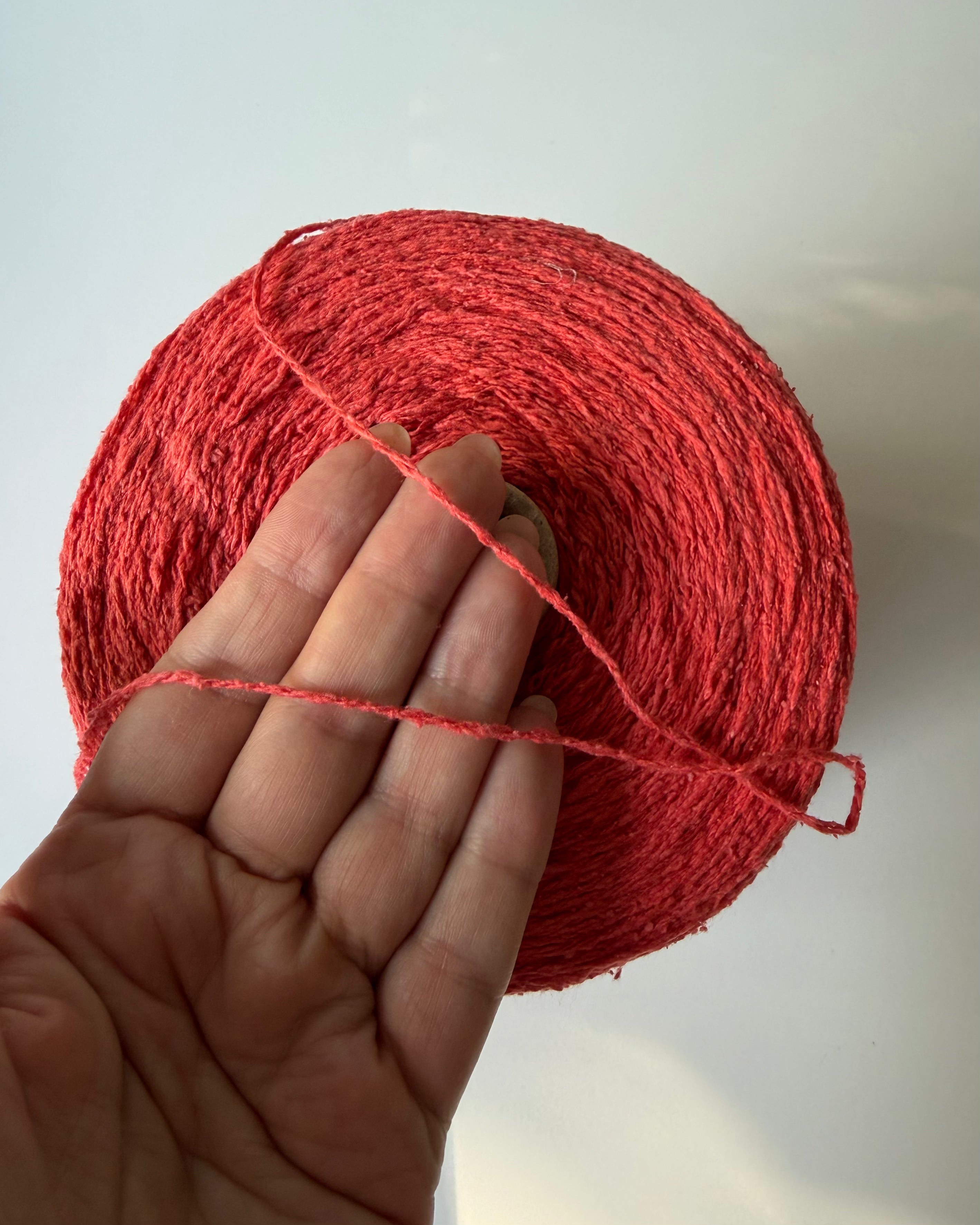Seta Bourette coral red