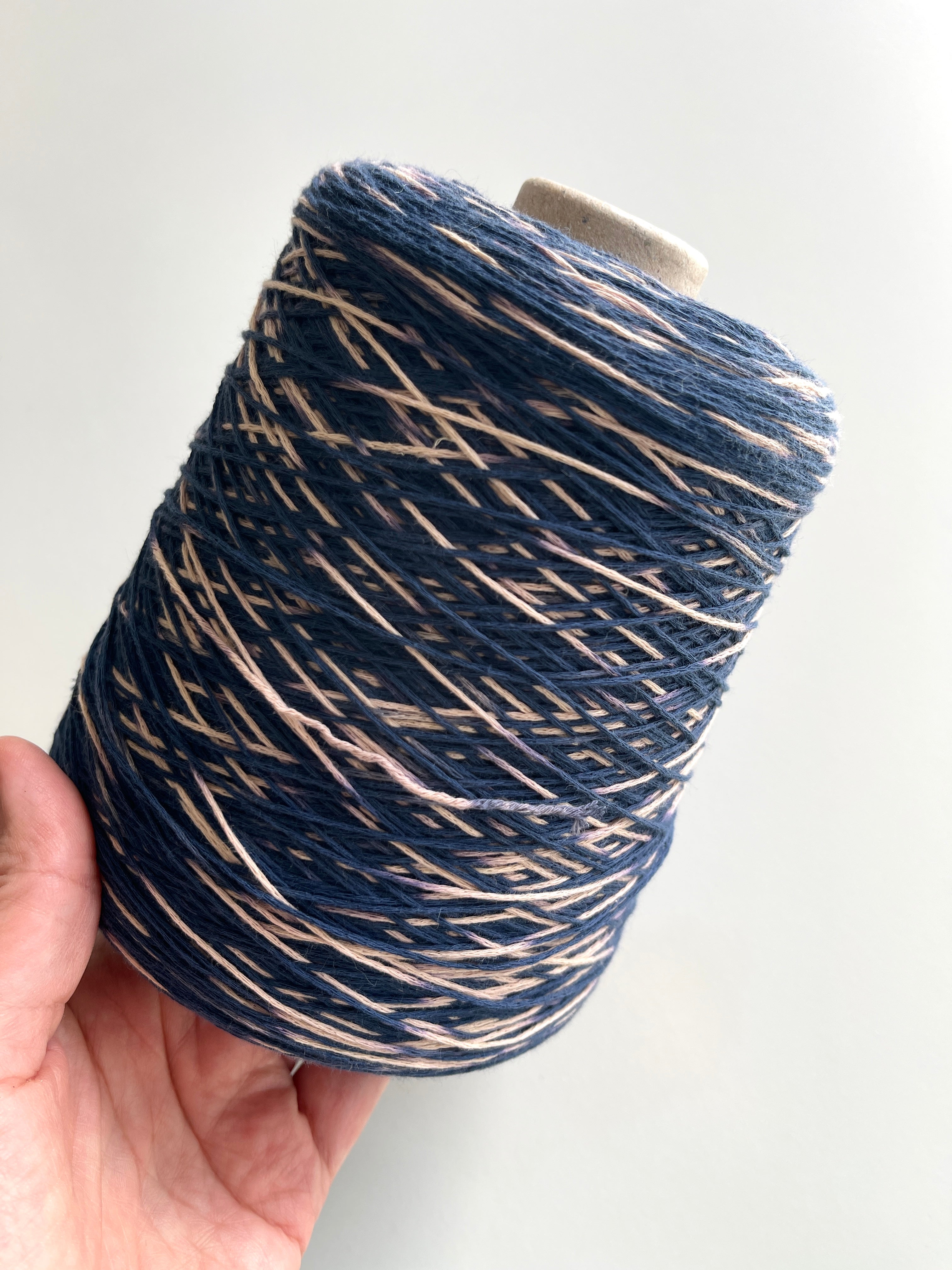 Cotton soft blue/beige melange