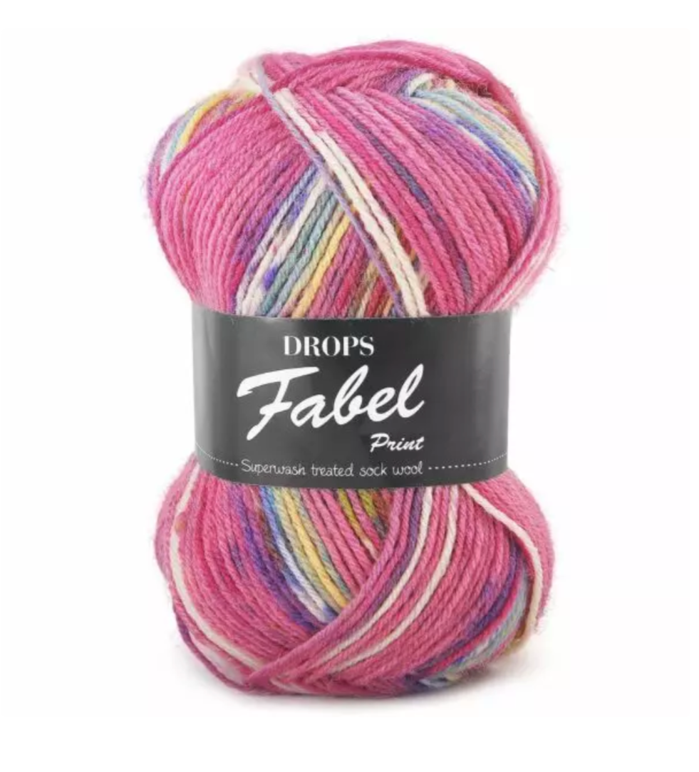 DROPS Fabel Print 161 pink dream