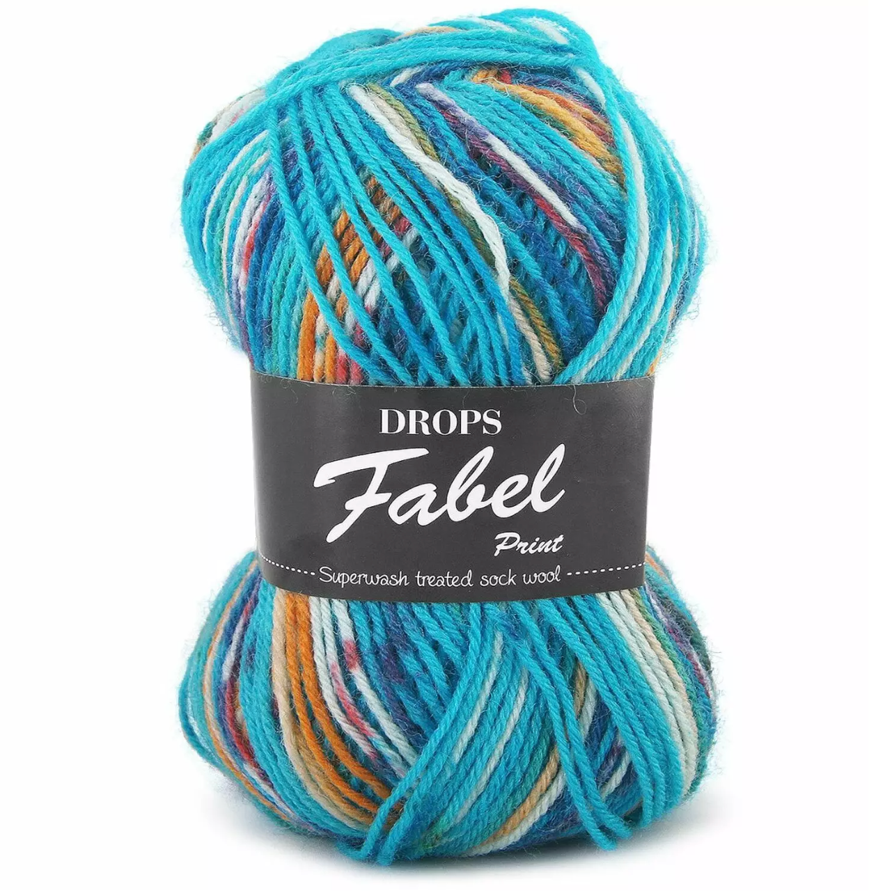 DROPS Fabel Print 162 blue sea