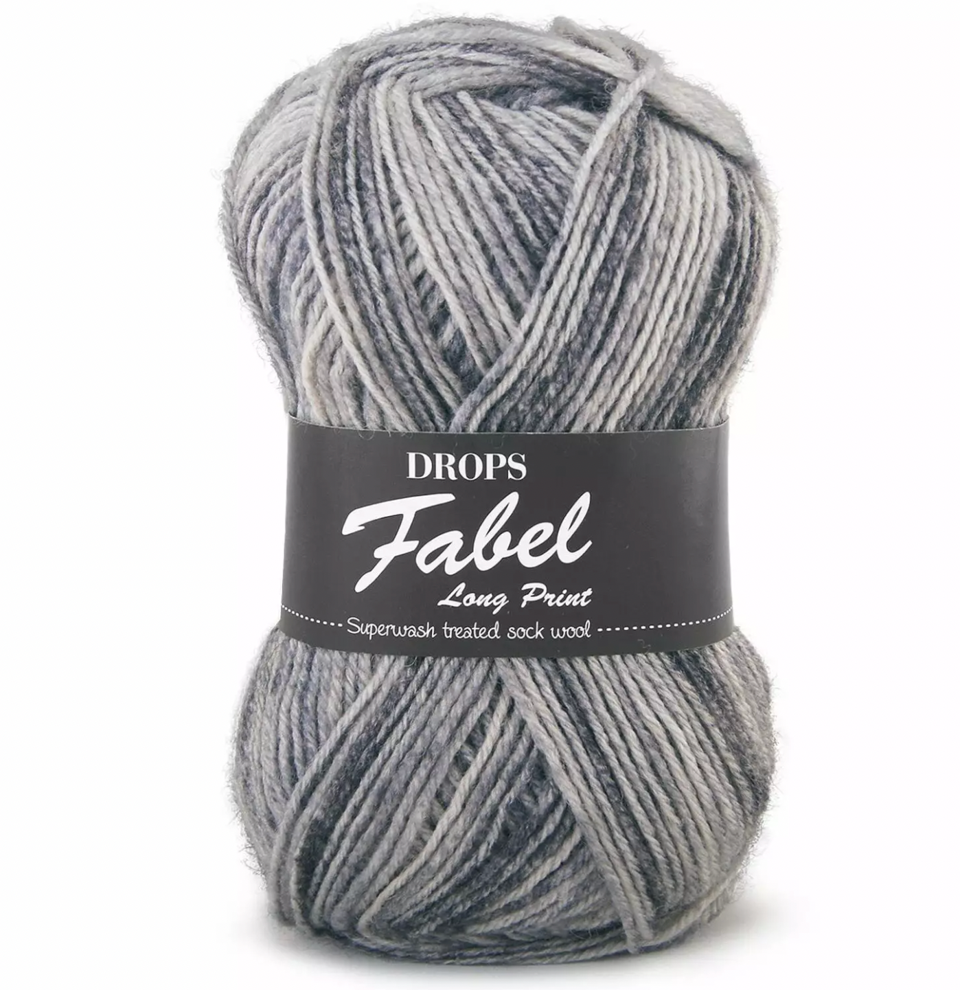 DROPS Fabel Long Print 602 silver fox