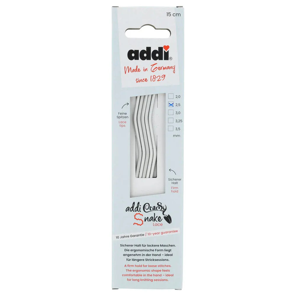 Addi CrasySnake Double Pointed Knitting Needles 15cm