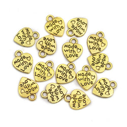 Metallic labels Made with love Gold