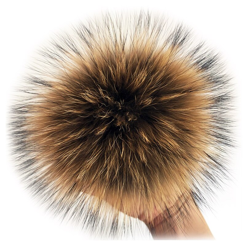 Luxury Fur Pom Pom 100% Natural Fox (brown and orange)