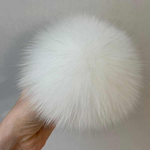 Luxury Fur Pom Pom 100% Natural Fox (white)