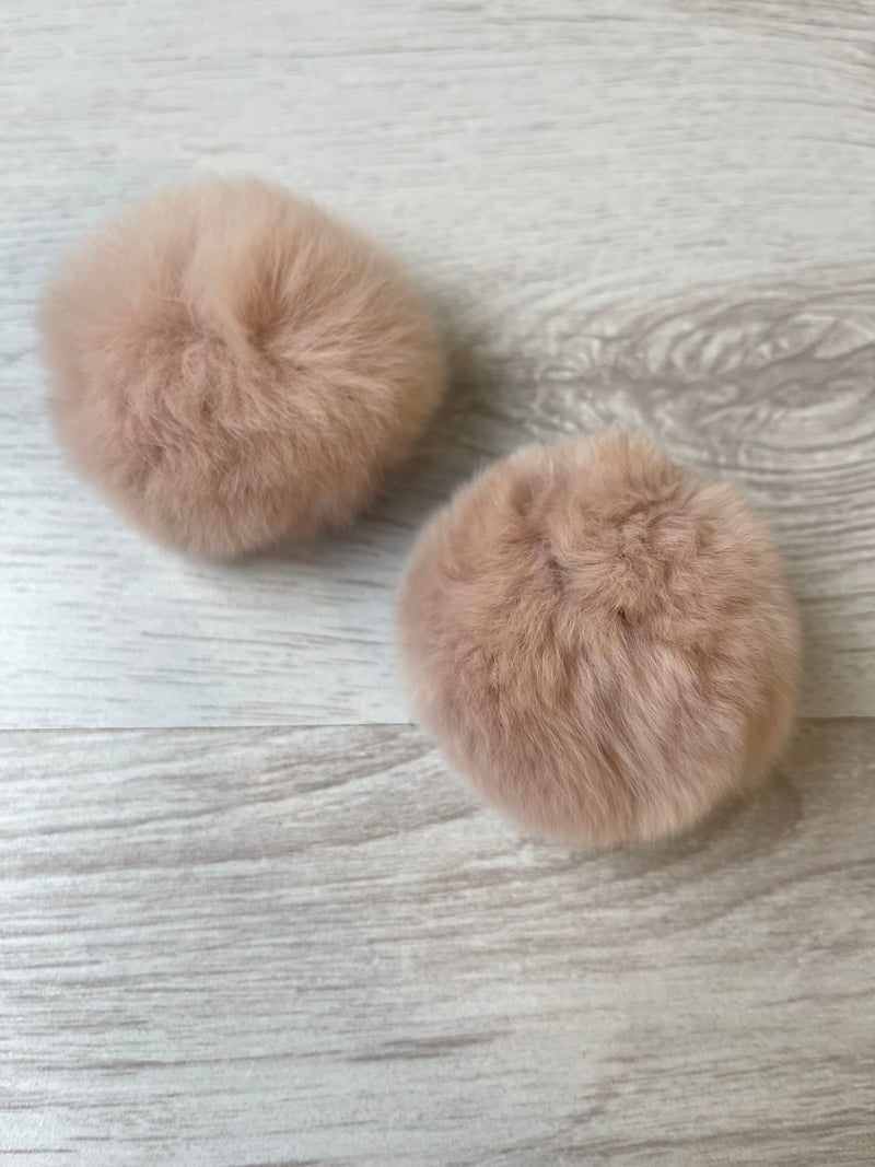 Rabbit Fur Pompom 100% Natural (pink)