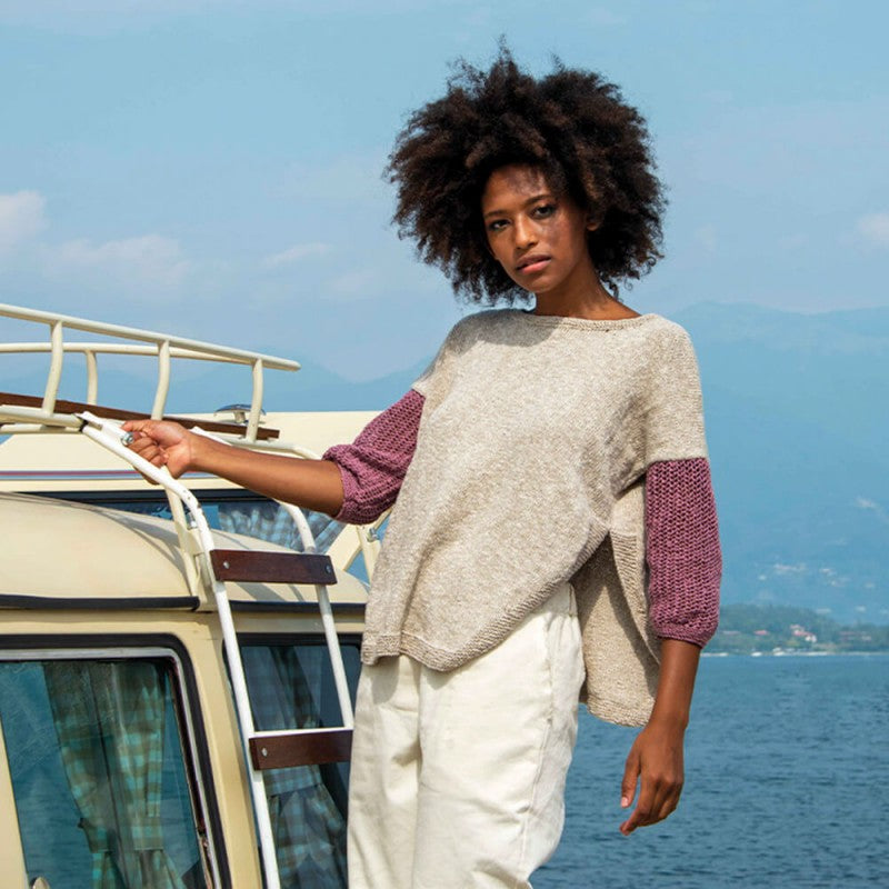 FREE Crochet pattern "PULL CON MANICHE TRAFORATE"